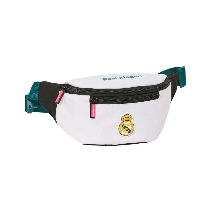 Safta Real Madrid Equipacion 26/27 Bolsa de Cintura - Cremallera - Cintas Ajustables - Cierre de PVC - Bolsillo Frontal - 23x12x