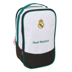 Safta Real Madrid Equipacion 26/27 Zapatillero Doble - Bolsillo Interior de Velcro - Compartimento Trasero con Cremallera - Asa