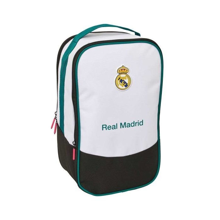 Safta Real Madrid Equipacion 26/27 Zapatillero Doble - Bolsillo Interior de Velcro - Compartimento Trasero con Cremallera - Asa