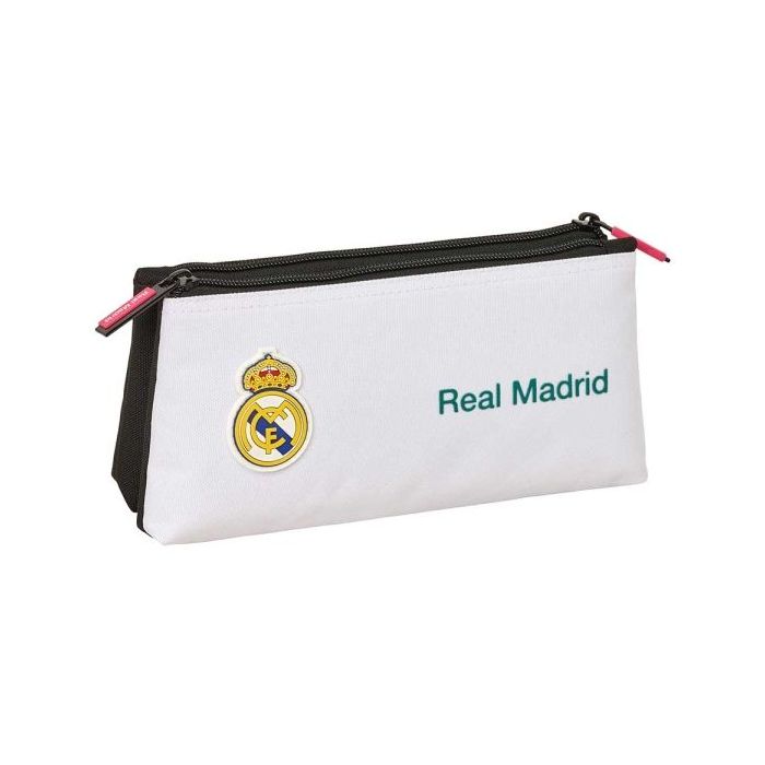 Safta Real Madrid Equipacion 26/27 Neceser - 2 Compartimentos - Cremallera - 22x10x8cm - Color Blanco y Negro