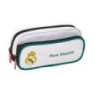Safta Real Madrid Equipacion 26/27 Portatodo con Bolsillo - Cremallera - 21x10.5x6cm - Color Blanco y Negro