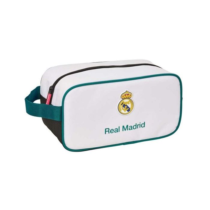 Safta Real Madrid Equipacion 26/27 Zapatillero Mediano - Capacidad 6L - Asa de Mano Lateral - 29x15x14cm - Color Blanco y Negro