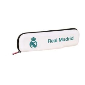 Safta Real Madrid Equipacion 26/27 Portatodo Estrecho - Silicona - Cremallera - 20x5.5x2cm - Color Blanco