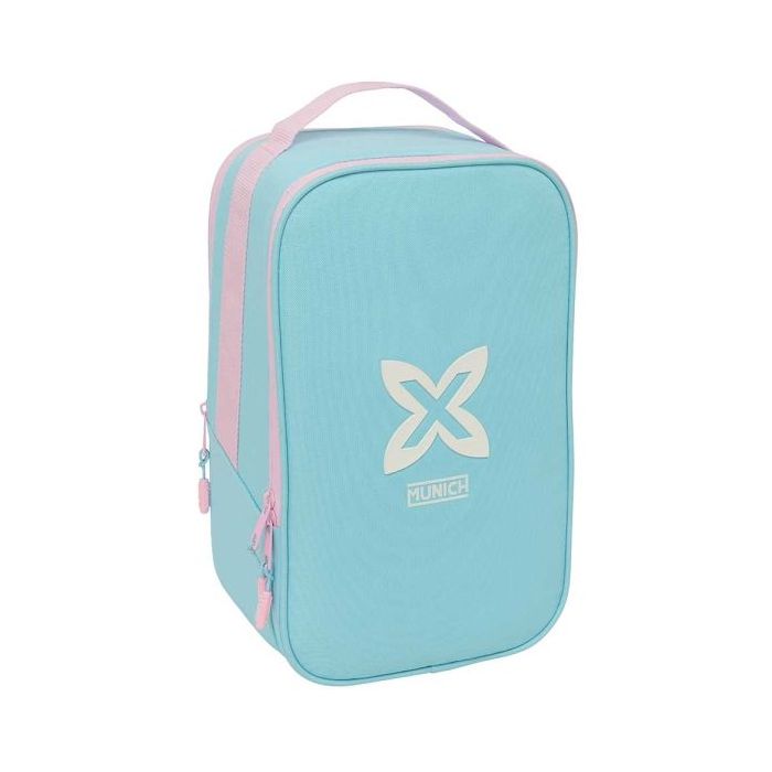 Safta Munich Sky Zapatillero Doble - Bolsillo Interior de Velcro - Compartimento Trasero con Cremallera - Asa de Mano - 21x36x16