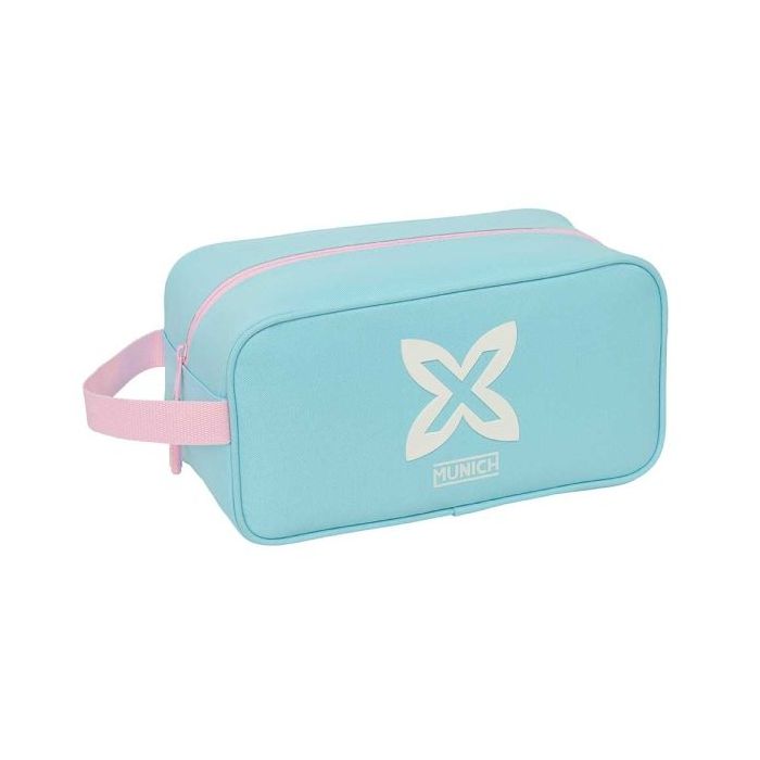 Safta Munich Sky Zapatillero Mediano - Capacidad 6L - Asa de Mano Lateral - 29x15x14cm - Color Azul Pastel
