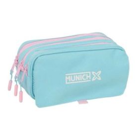 Safta Munich Sky Portatodo - 3 Compartimentos con Cremallera - Cinta Trasera Adaptable - Bolsillo Frontal de Rejilla con Velcro