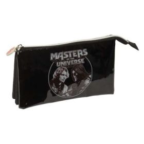 Safta Masters of the Universe Portatodo - 3 Compartimentos con Cremallera - Bolsillo Interior Central - 22x12x3cm - Color Gris y