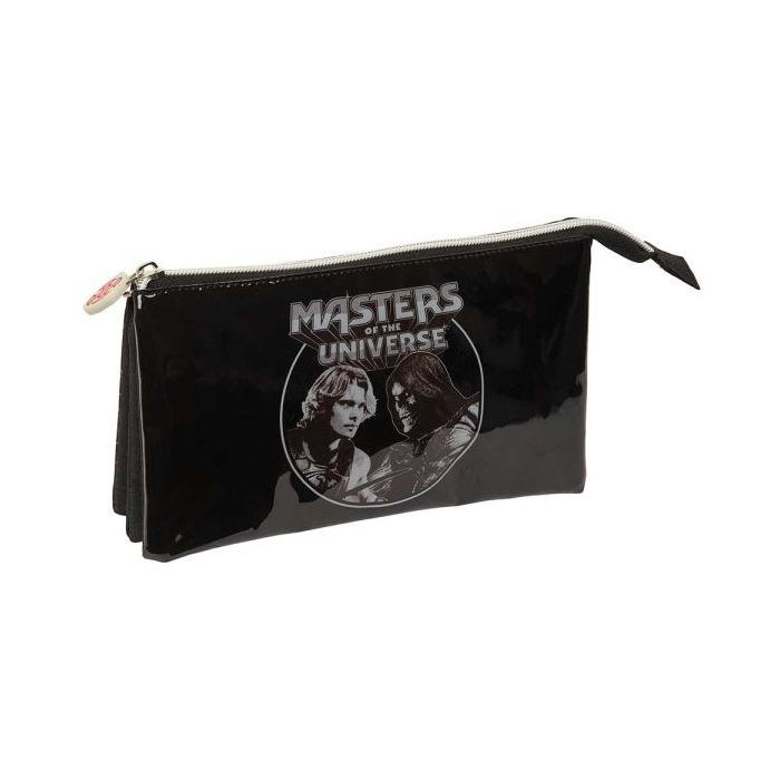 Safta Masters of the Universe Portatodo - 3 Compartimentos con Cremallera - Bolsillo Interior Central - 22x12x3cm - Color Gris y