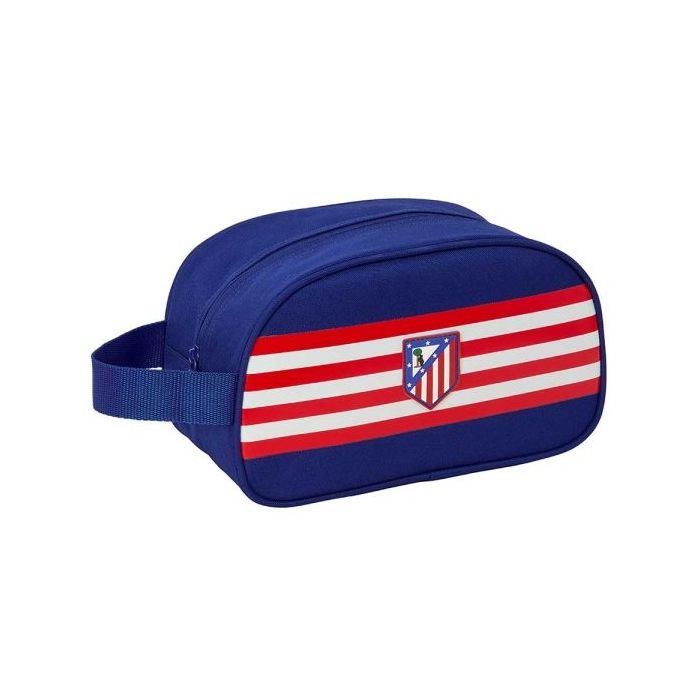 Safta Atletico de Madrid Neceser - Adaptable a Carro - Asa de Mano Lateral - 26x15x12cm - Color Azul Marino