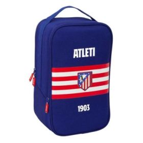 Safta Atletico de Madrid Zapatillero Doble - Bolsillo Interior de Velcro - Compartimento Trasero con Cremallera - Asa de Mano -