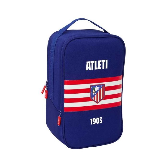 Safta Atletico de Madrid Zapatillero Doble - Bolsillo Interior de Velcro - Compartimento Trasero con Cremallera - Asa de Mano -