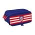 Safta Atletico de Madrid Portatodo - 3 Compartimentos con Cremallera - Cinta Trasera Adaptable - Bolsillo Frontal de Rejilla con