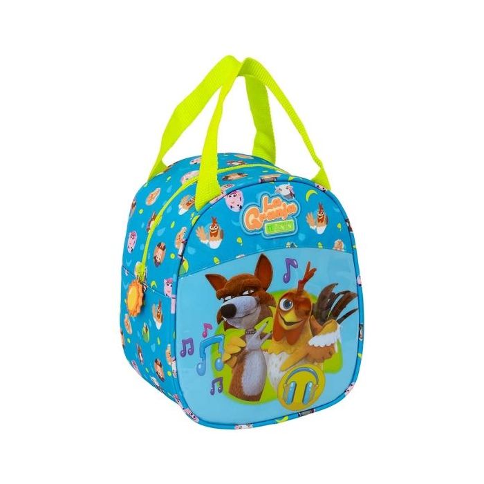 Safta la Granja de Zenon Bolsa Isotermica - Asa de Mano - Cremallera - 19x22x14cm - Color Azul y Amarillo