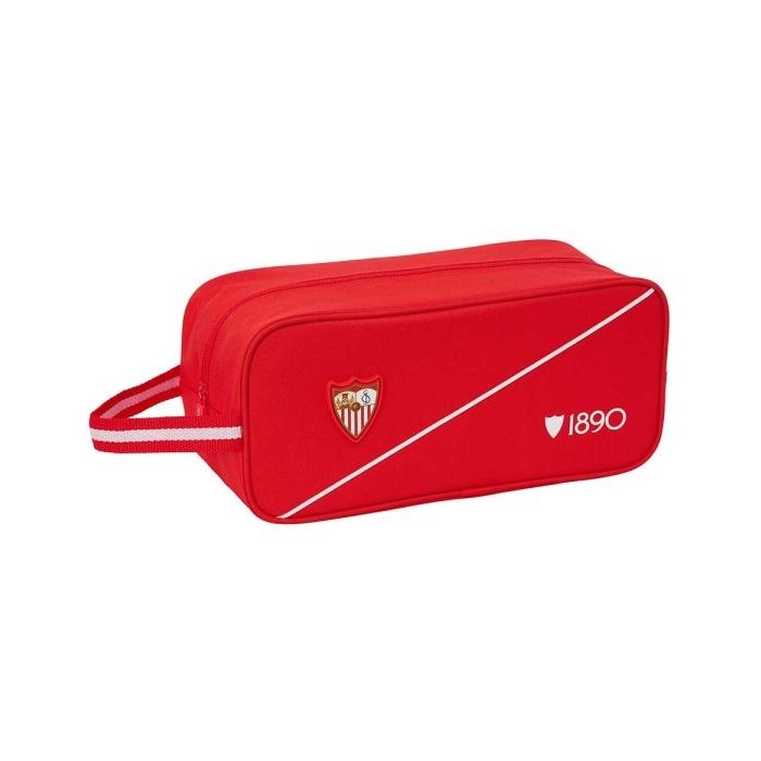 Safta Sevilla FC Zapatillero - Capacidad 7L - Asa de Mano Lateral - 34x15x14cm - Color Rojo