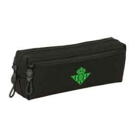 Safta Real Betis Balompie Portatodo - 3 Compartimentos con Cremallera - Goma Elastica - Compacto - 22x8.5x6cm - Color Negro y Ve