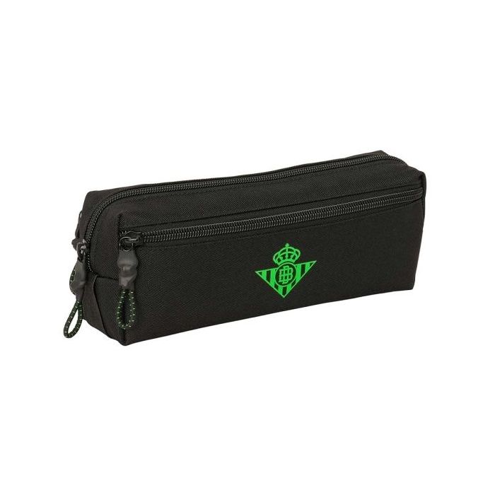 Safta Real Betis Balompie Portatodo - 3 Compartimentos con Cremallera - Goma Elastica - Compacto - 22x8.5x6cm - Color Negro y Ve
