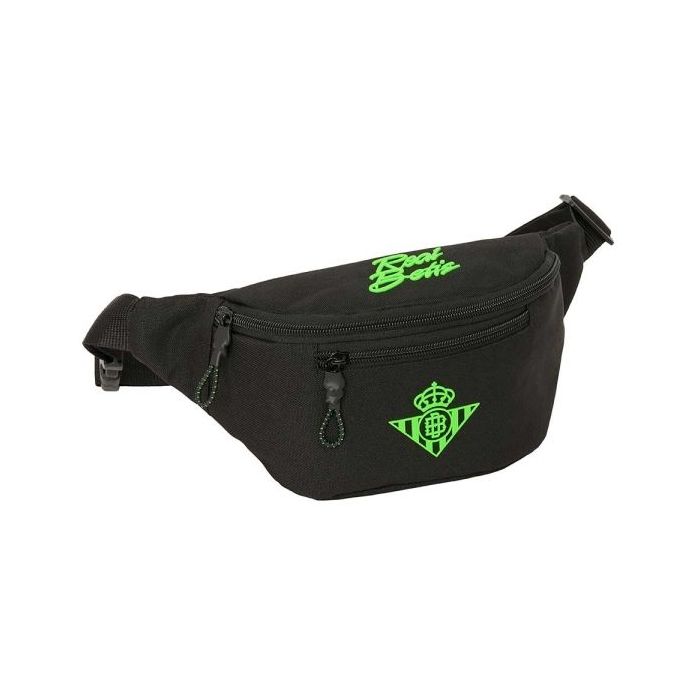 Safta Real Betis Balompie Bolsa de Cintura - Cremallera - Cintas Ajustables - Cierre de PVC - Bolsillo Frontal - 23x12x9cm - Col