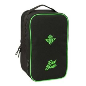 Safta Real Betis Balompie Zapatillero Doble - Bolsillo Interior de Velcro - Compartimento Trasero con Cremallera - Asa de Mano -