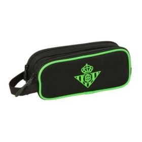 Safta Real Betis Balompie Portatodo - 2 Compartimentos con Cremallera - Asa Lateral - Capacidad 1L - 21x8x6cm - Color Negro y Ve