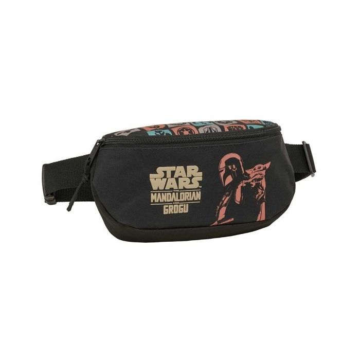 Safta Mandalorian and Grogu Bolsa de Cintura - Cremallera - Cintas Ajustables - Cierre de PVC - 23x14x9cm - Color Negro