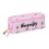 Safta Snoopy Portatodo - 3 Compartimentos con Cremallera - Goma Elastica - Compacto - 22x8.5x6cm - Color Rosa