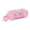 Safta Snoopy Portatodo - 2 Compartimentos con Cremallera - Asa Lateral - Capacidad 1L - 21x8x6cm - Color Rosa