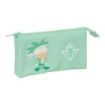 Safta Real Betis Balompie Preescolar Portatodo - 3 Compartimentos con Cremallera - Bolsillo Interior Central - 22x12x3cm - Color
