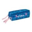 Safta Stitch Lio Portatodo - 3 Compartimentos con Cremallera - Goma Elastica - Compacto - 22x8.5x6cm - Color Azul Oscuro