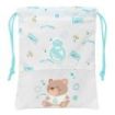 Safta Real Madrid Preescolar Saquito para Merienda - Cierre con Cordon - Compacto - 20x25cm - Color Blanco