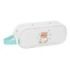 Safta Real Madrid Preescolar Portatodo - 2 Compartimentos con Cremallera - Asa Lateral - Capacidad 1L - 21x8x6cm - Color Blanco