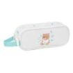 Safta Real Madrid Preescolar Portatodo - 2 Compartimentos con Cremallera - Asa Lateral - Capacidad 1L - 21x8x6cm - Color Blanco