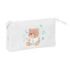 Safta Real Madrid Preescolar Portatodo - 3 Compartimentos con Cremallera - Bolsillo Interior Central - 22x12x3cm - Color Blanco