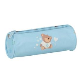 Safta Real Madrid Preescolar Portatodo Redondo - Cremallera con Tirador - 20x7x7cm - Color Azul