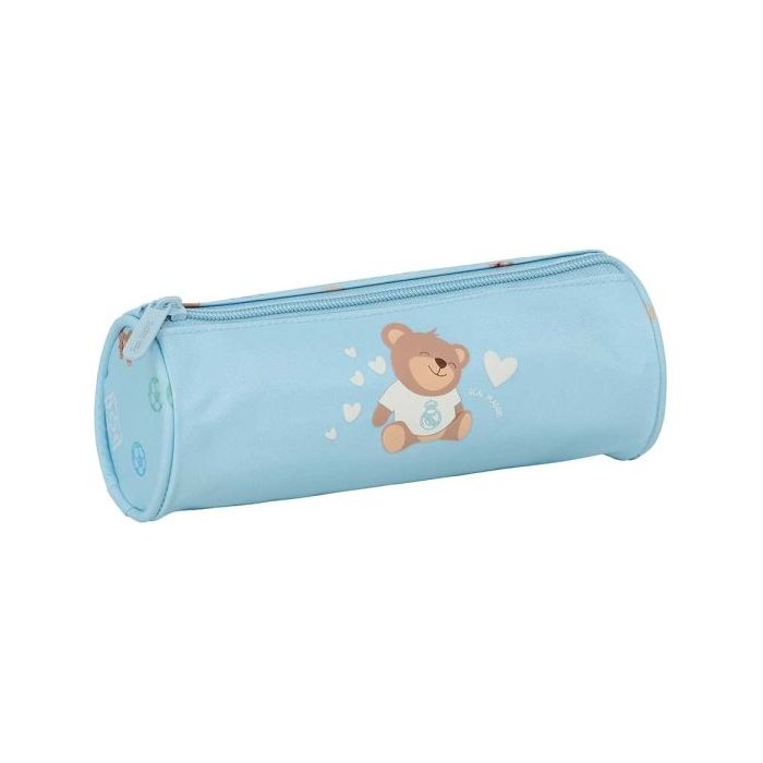 Safta Real Madrid Preescolar Portatodo Redondo - Cremallera con Tirador - 20x7x7cm - Color Azul