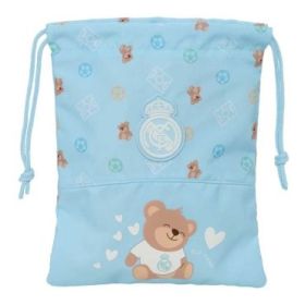 Safta Real Madrid Preescolar Saquito para Merienda - Cierre con Cordon - Compacto - 20x25cm - Color Azul