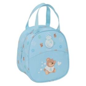 Safta Real Madrid Bolsa Preescolar Isotermica - Asa de Mano - Cremallera - 19x22x14cm - Color Azul