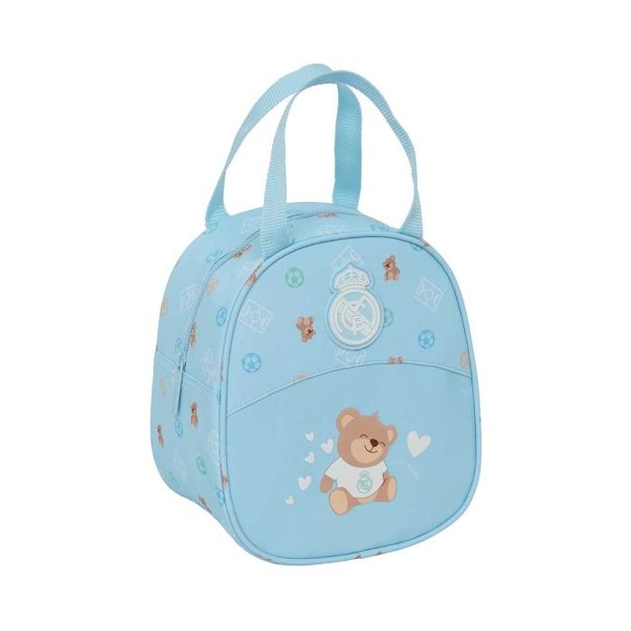 Safta Real Madrid Bolsa Preescolar Isotermica - Asa de Mano - Cremallera - 19x22x14cm - Color Azul