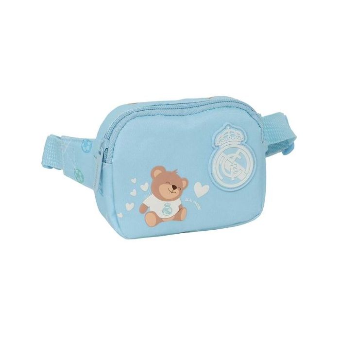 Safta Real Madrid Preescolar Bolsa de Cintura Infantil - Cremallera - Cintas Ajustables - Cierre de PVC - 14x11x4cm - Color Azul