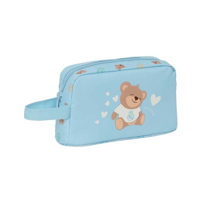 Safta Real Madrid Bolsa Preescolar Isotermica Porta Alimentos - Asa de Mano Lateral - Cremallera - 21.5x12x6.5cm - Color Azul