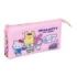 Safta Hello Kitty and Friends Portatodo - 3 Compartimentos con Cremallera - Bolsillo Interior Central - 22x12x3cm - Color Rosa