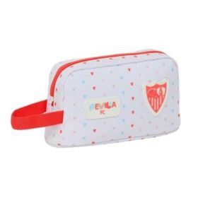 Safta Sevilla FC Bolsa Preescolar Isotermica Porta Alimentos - Asa de Mano Lateral - Cremallera - 21.5x12x6.5cm - Color Blanco y