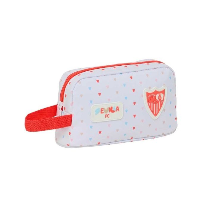 Safta Sevilla FC Bolsa Preescolar Isotermica Porta Alimentos - Asa de Mano Lateral - Cremallera - 21.5x12x6.5cm - Color Blanco y