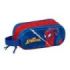 Safta Spider-Man Portatodo 3D - 2 Compartimentos con Cremallera - Asa Lateral - Capacidad 1L - 21x8x6cm - Color Rojo y Azul