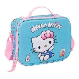Safta Hello Kitty Bolsa Isotermica Porta Alimentos - Frontal 3D - Cremallera - Bandolera Ajustable - Asa de Mano - 25x19.5x9cm -