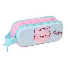 Safta Pembe Portatodo 3D - 2 Compartimentos con Cremallera - Asa Lateral - Capacidad 1L - 21x8x6cm - Color Rosa Pastel