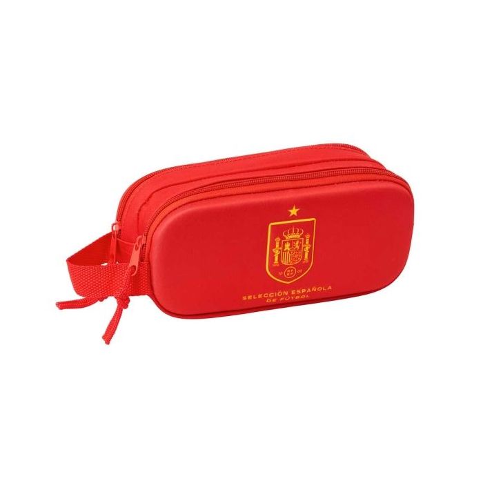 Safta Seleccion Espanola de Futbol Portatodo 3D - 2 Compartimentos con Cremallera - Asa Lateral - Capacidad 1L - 21x8x6cm - Colo