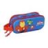 Safta Iron Man Portatodo 3D - 2 Compartimentos con Cremallera - Asa Lateral - Capacidad 1L - 21x8x6cm - Color Azul Oscuro