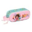 Safta Dora Portatodo 3D - 2 Compartimentos con Cremallera - Asa Lateral - Capacidad 1L - 21x8x6cm - Color Turquesa Claro