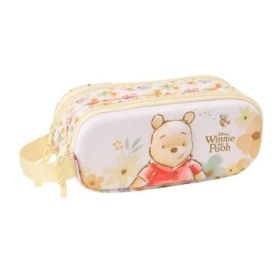 Safta Winnie the Pooh Portatodo 3D - 2 Compartimentos con Cremallera - Asa Lateral - Capacidad 1L - 21x8x6cm - Color Amarillo Pa