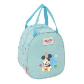 Safta Mickey Mouse Baby Bolsa Isotermica - Asa de Mano - Cremallera - 19x22x14cm - Color Azul Pastel